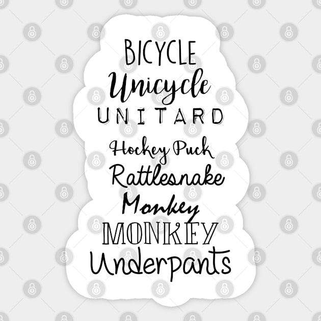 Gilmore Girls - Bicycle Unicycle Sticker by qpdesignco